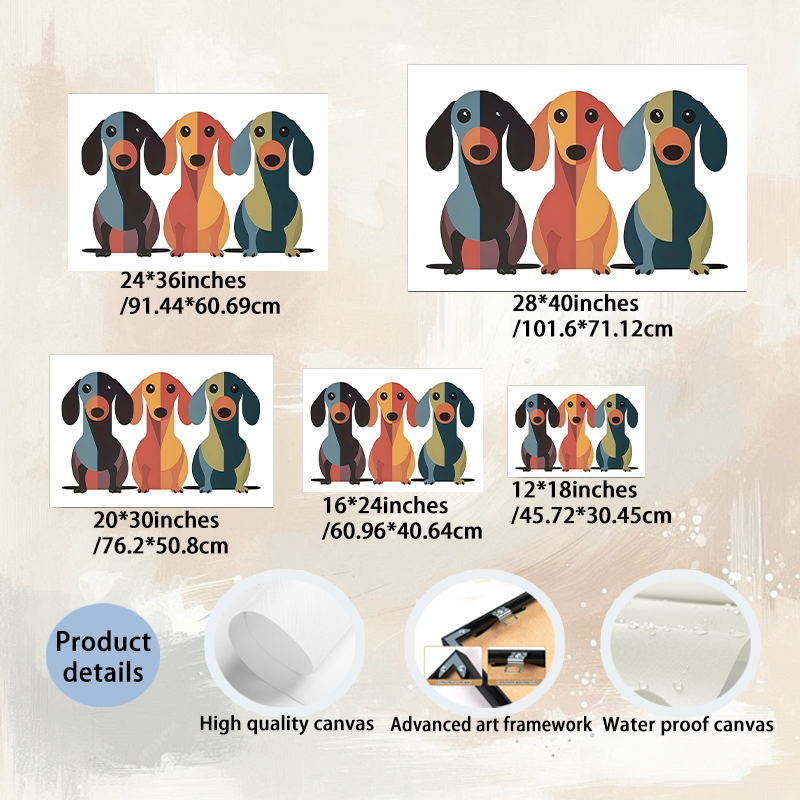 Modern Pet Canvas Framed Art Wall Decor– Perfect for Any Space - H015