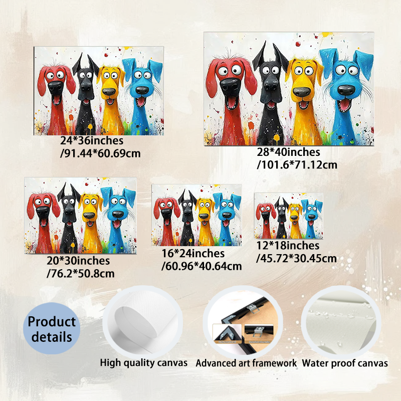Modern Pet Canvas Framed Art Wall Decor– Perfect for Any Space -H033