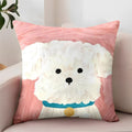Cute dog cartoon pillowcase, super soft cushion for dormitory bedroom, gift