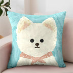 Cute dog cartoon pillowcase, super soft cushion for dormitory bedroom, gift