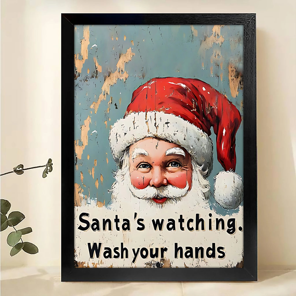 Christmas Santa Claus  Festival Framed Wall Art – Traditional Christmas Print for Living Room or Office H001