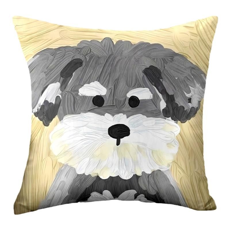 Cute dog cartoon pillowcase, super soft cushion for dormitory bedroom, gift