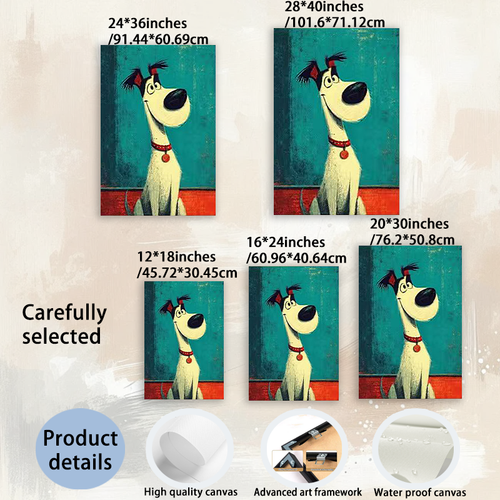 Modern Pet Canvas Framed Art Wall Decor– Perfect for Any Space-H060