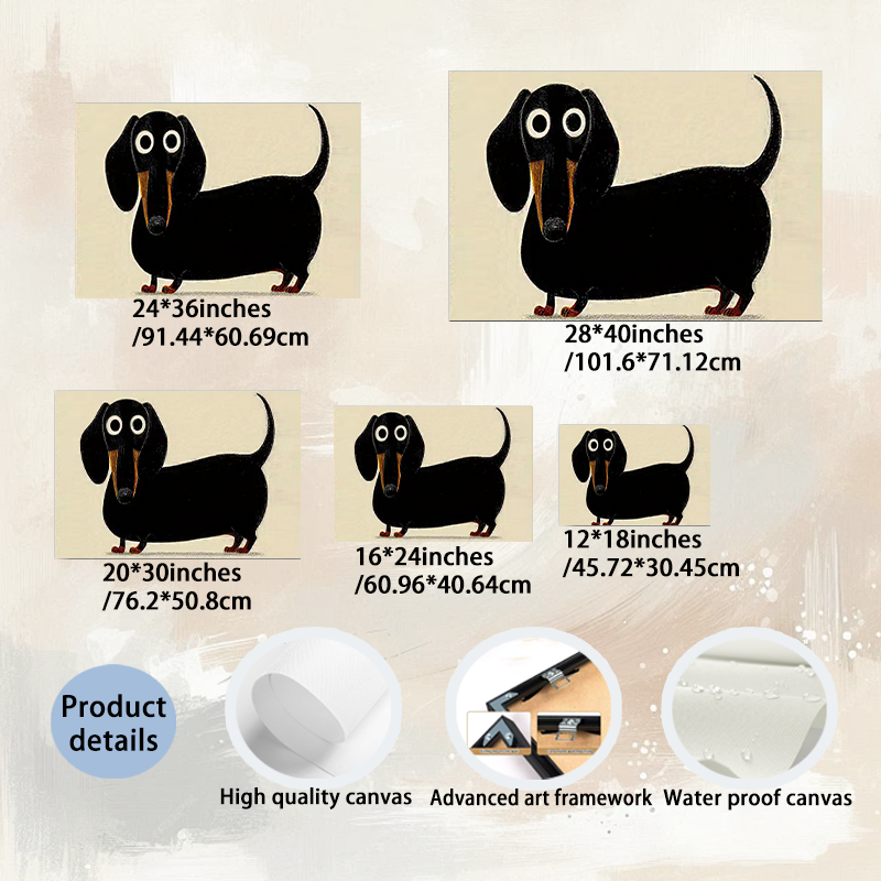 Modern Pet Canvas Framed Art Wall Decor– Perfect for Any Space-H091