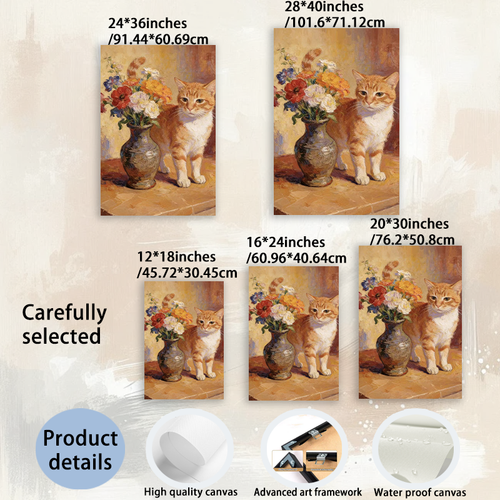 Modern Pet Canvas Framed Art Wall Decor– Perfect for Any Space-H126