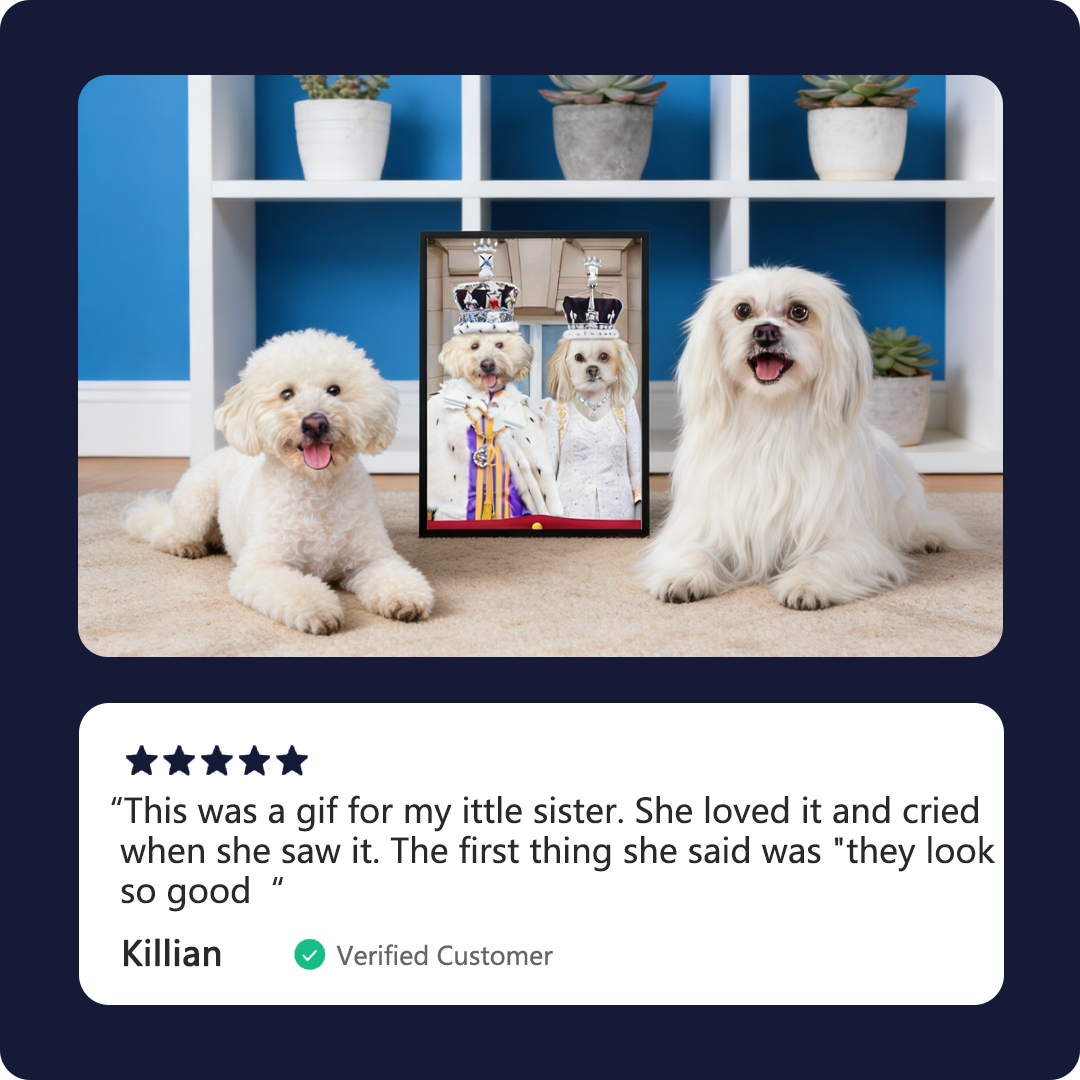 The Coronation Couple - Custom Pet Canvas