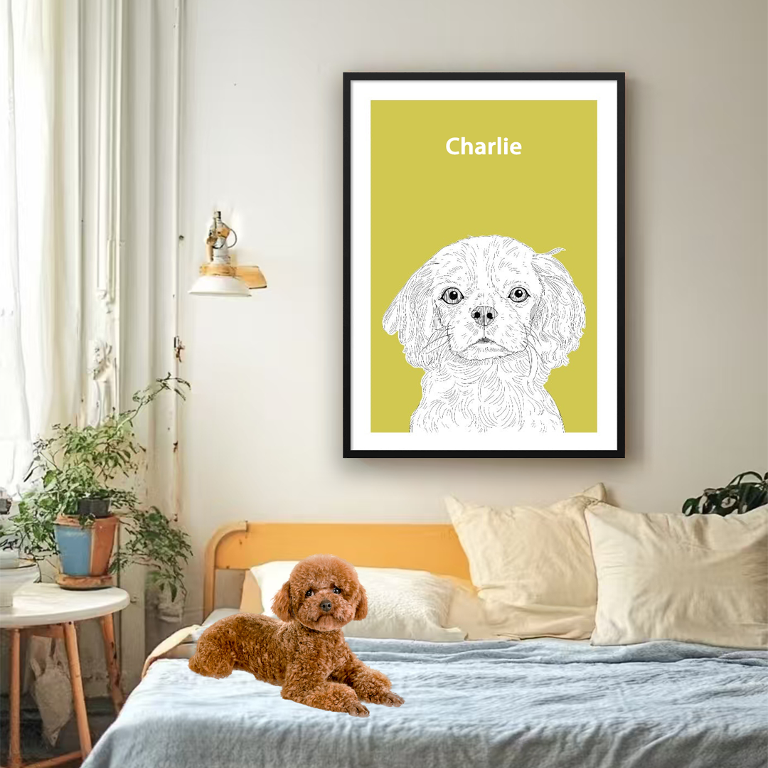 Illustrated Pet Portrait - Modern Pet Portrait