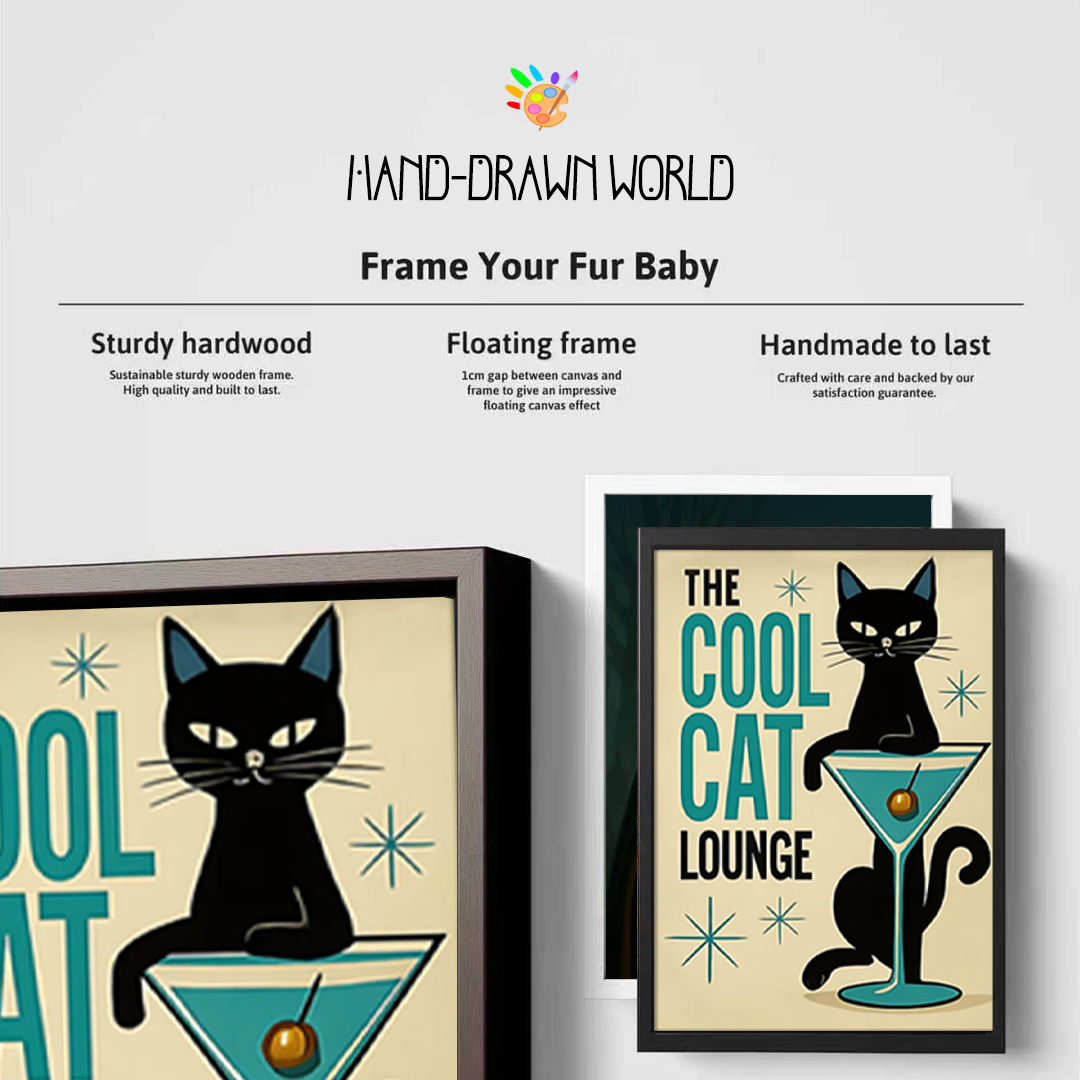 Modern Pet Canvas Framed Art Wall Decor– Perfect for Any Space-H162