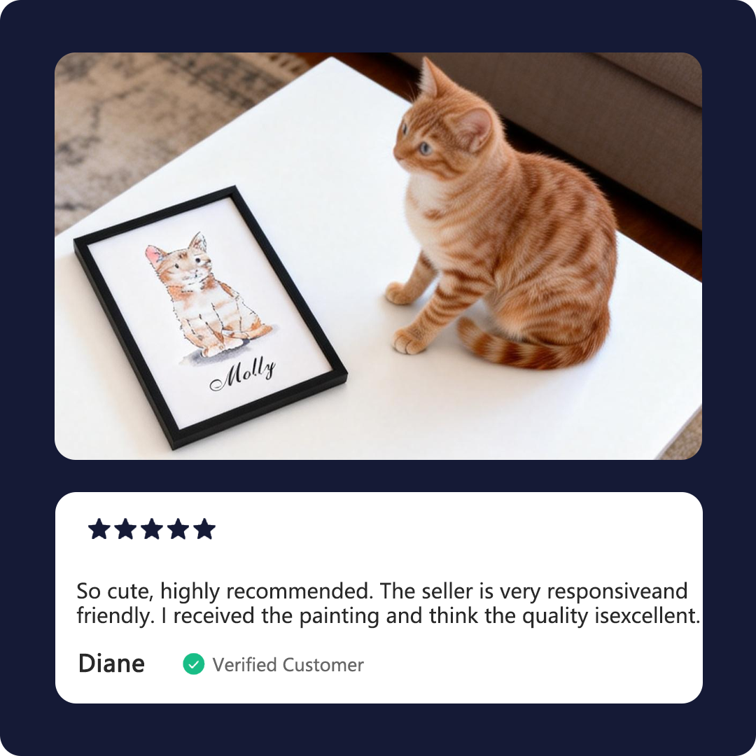 Hand Drawn Pet Portrait - Modern Pet Portrait