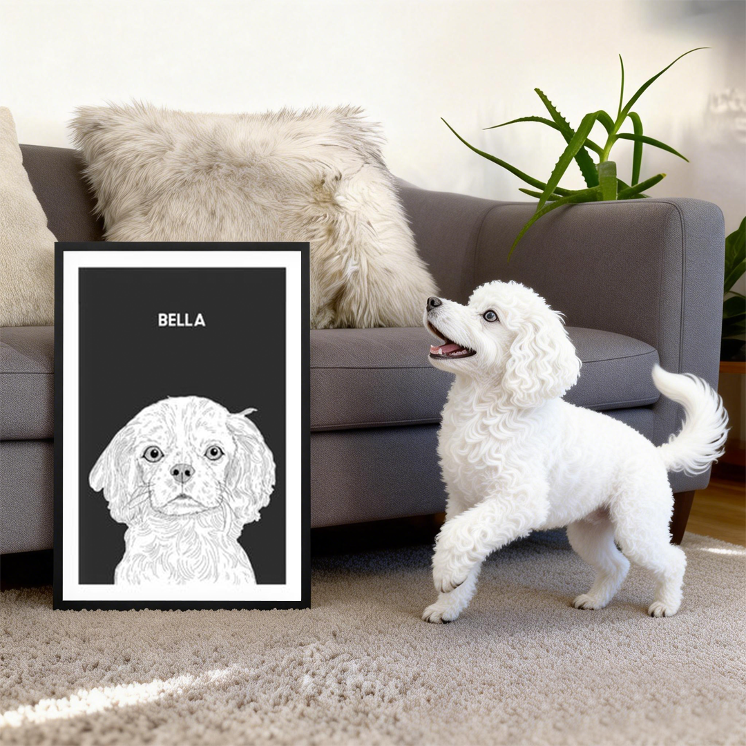 Illustrated Pet Portrait - Modern Pet Portrait