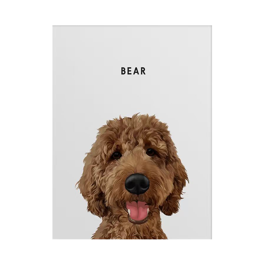 Custom One Pet Portrait -Modern Pet Portrait