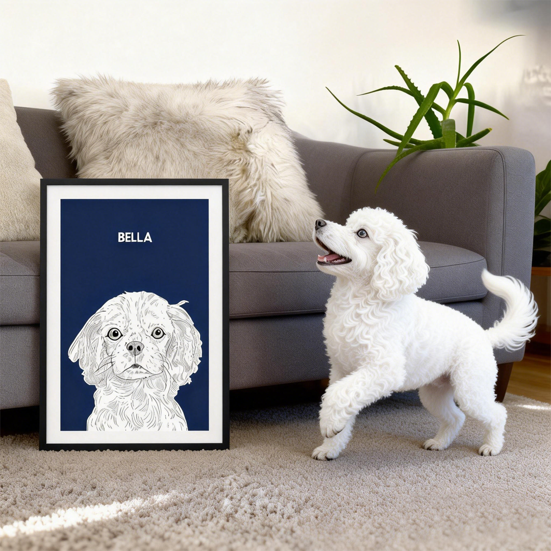 Illustrated Pet Portrait - Modern Pet Portrait