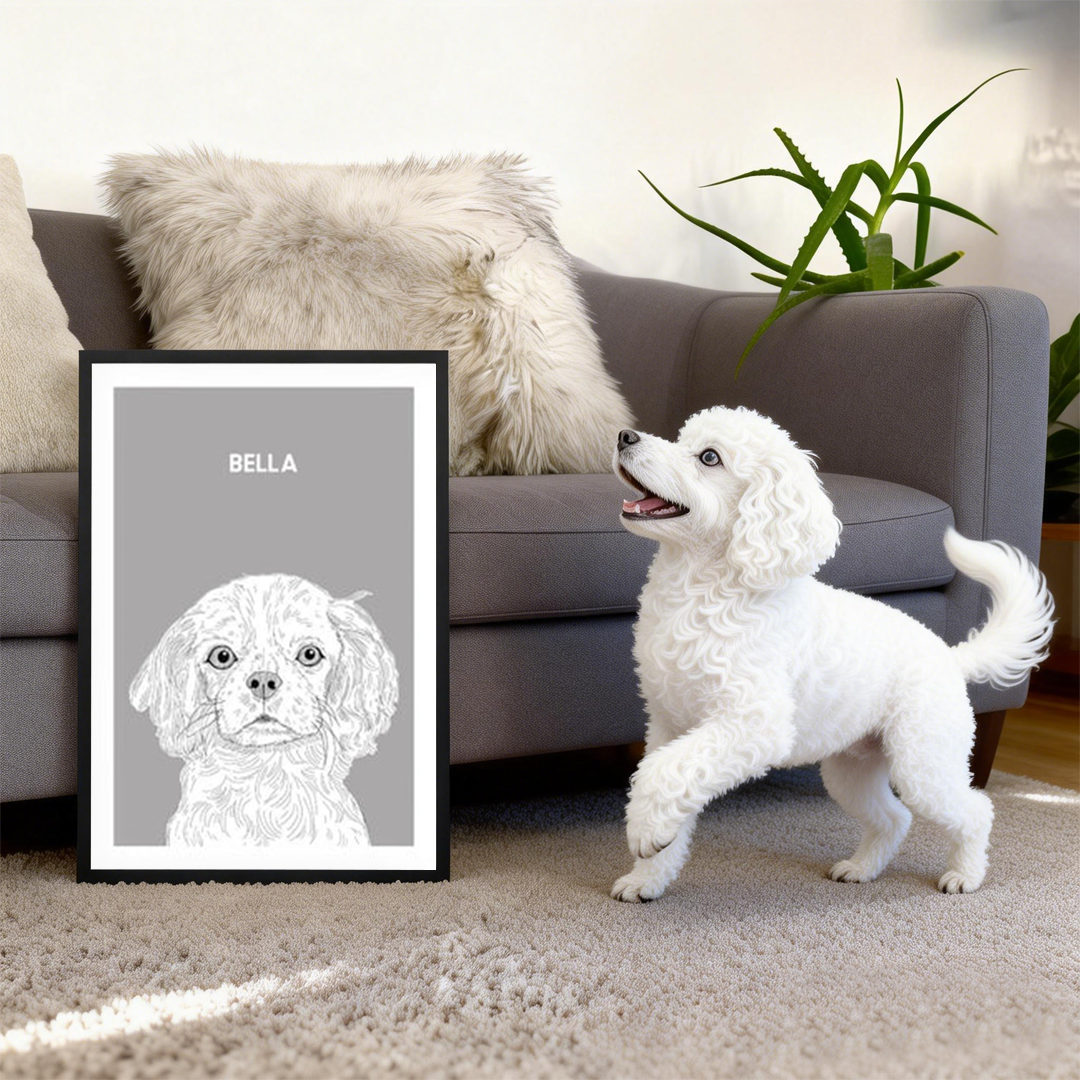 Illustrated Pet Portrait - Modern Pet Portrait