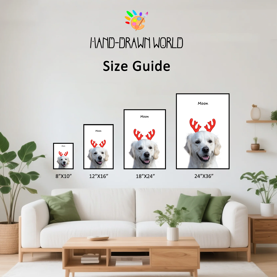 Christmas Pet Portrait - Modern Pet Portrait