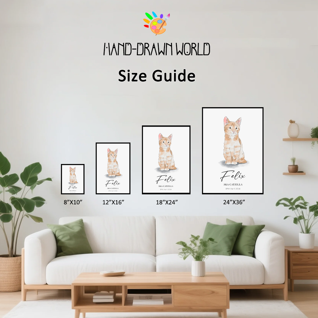 Hand Drawn Pet Portrait - Modern Pet Portrait