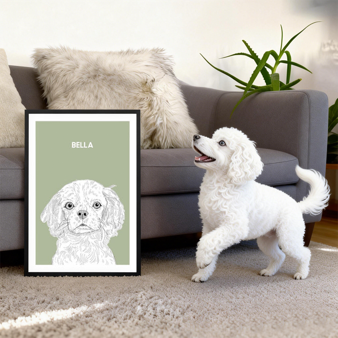 Illustrated Pet Portrait - Modern Pet Portrait