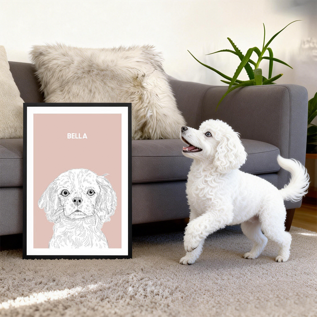 Illustrated Pet Portrait - Modern Pet Portrait