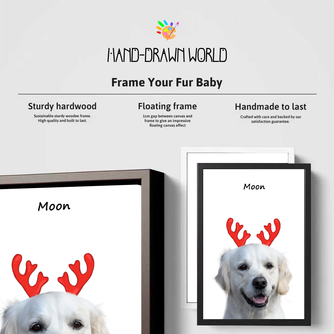 Christmas Pet Portrait - Modern Pet Portrait