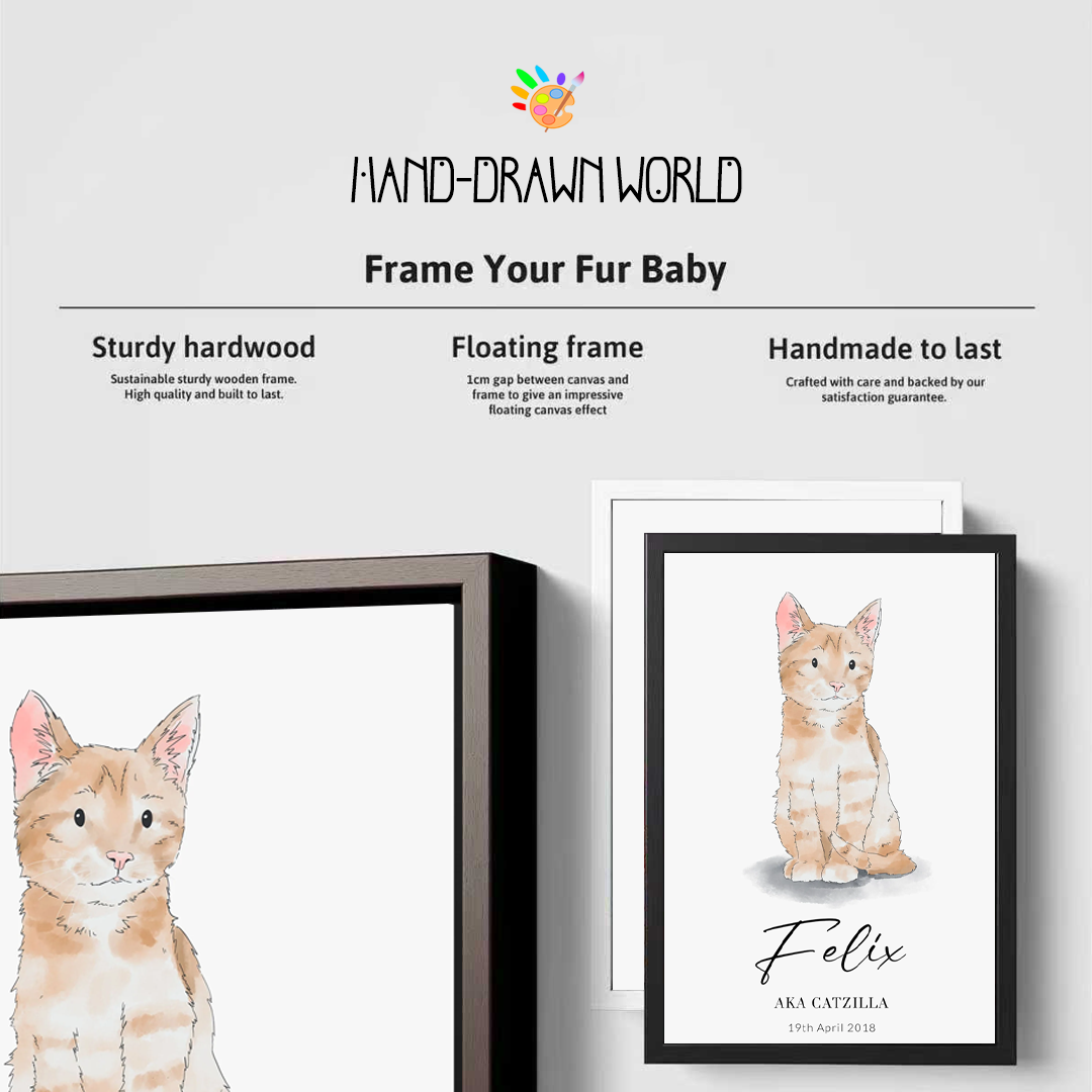 Hand Drawn Pet Portrait - Modern Pet Portrait