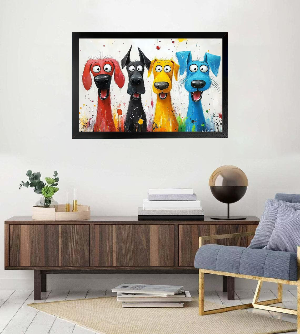 Modern Pet Canvas Framed Art Wall Decor– Perfect for Any Space -H033