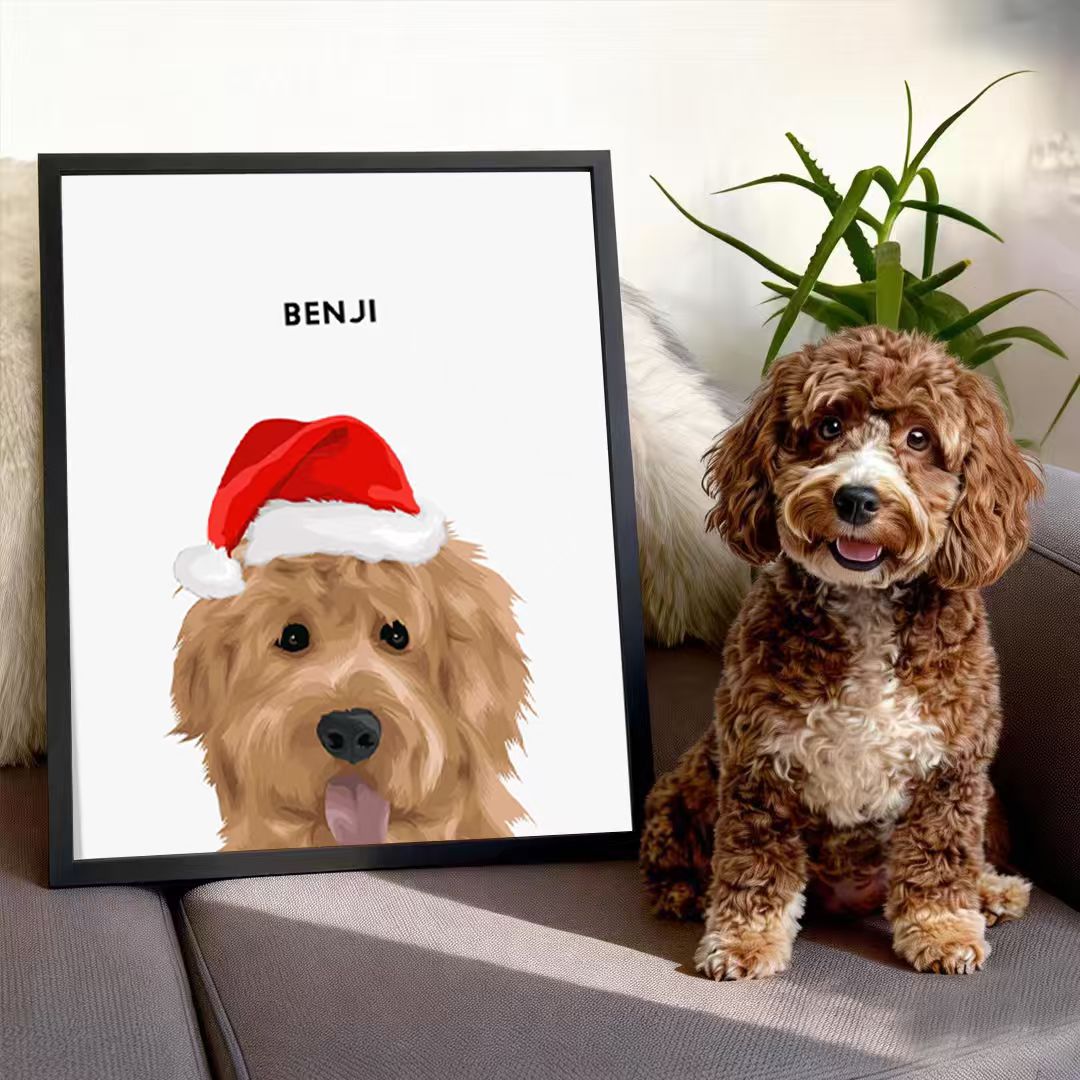 Christmas Pet Portrait - Modern Pet Portrait