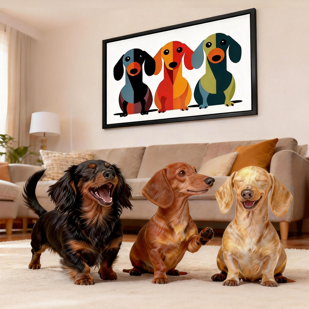 Modern Pet Canvas Framed Art Wall Decor– Perfect for Any Space - h015