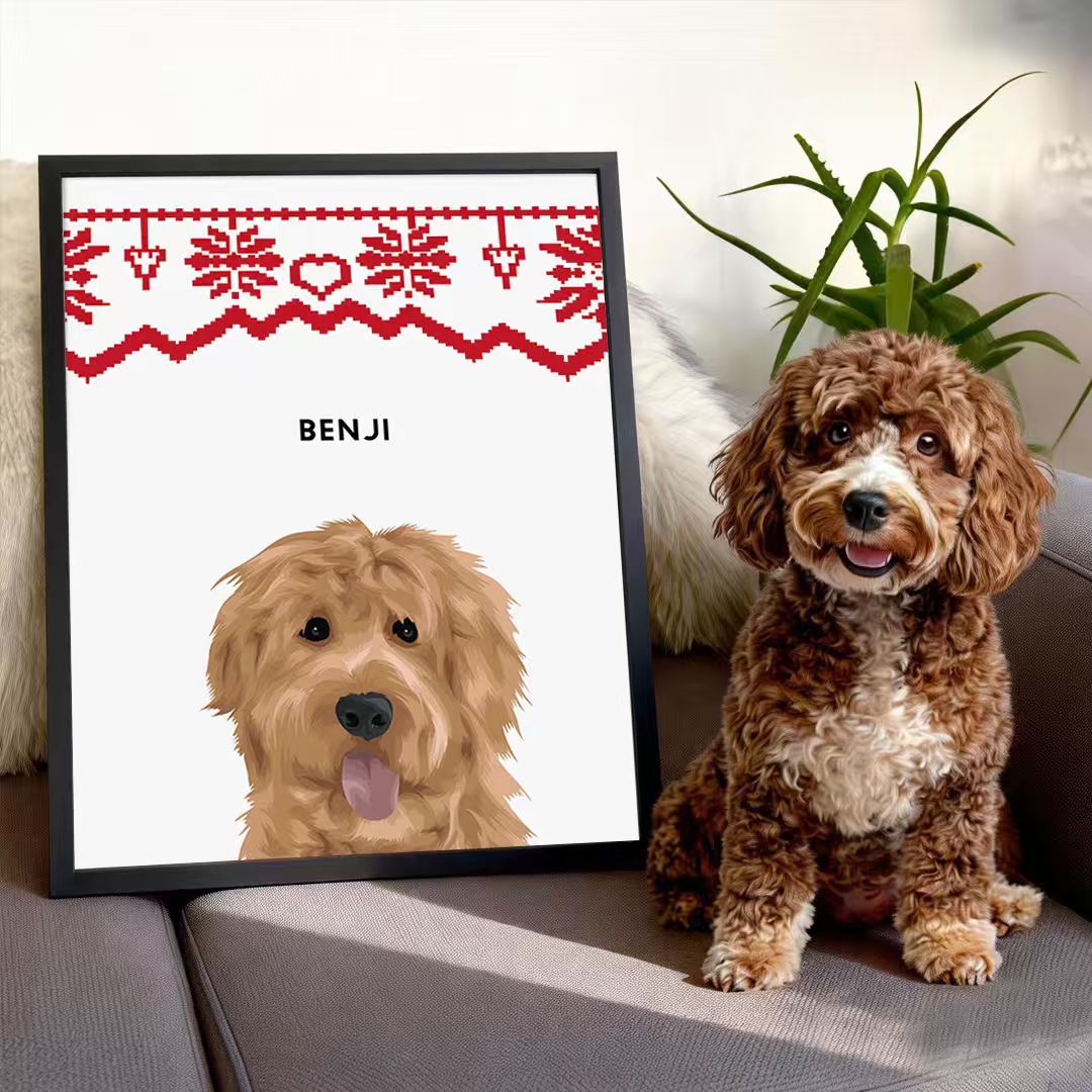 Christmas Pet Portrait - Modern Pet Portrait