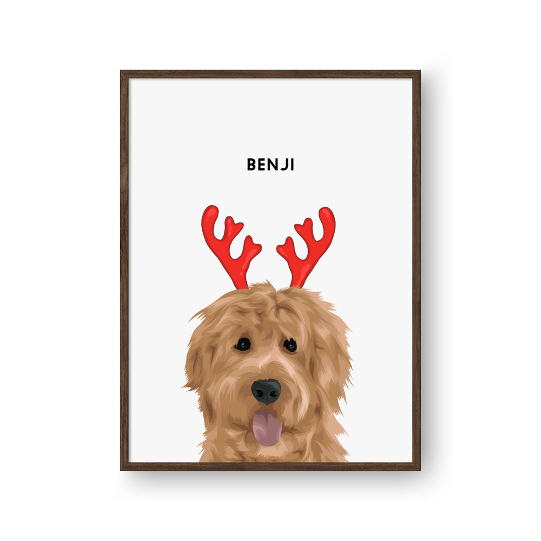 Christmas Pet Portrait - Modern Pet Portrait