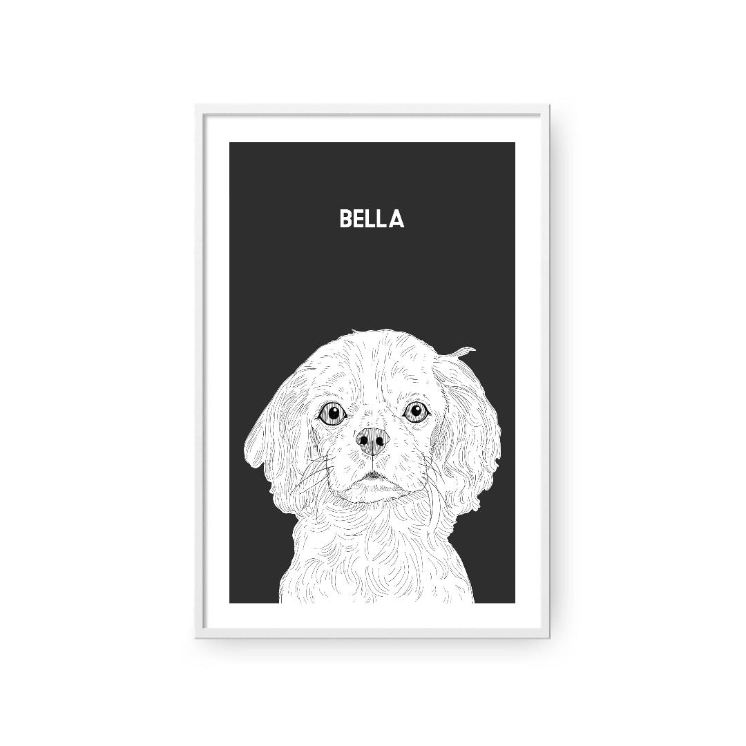 Illustrated Pet Portrait - Modern Pet Portrait