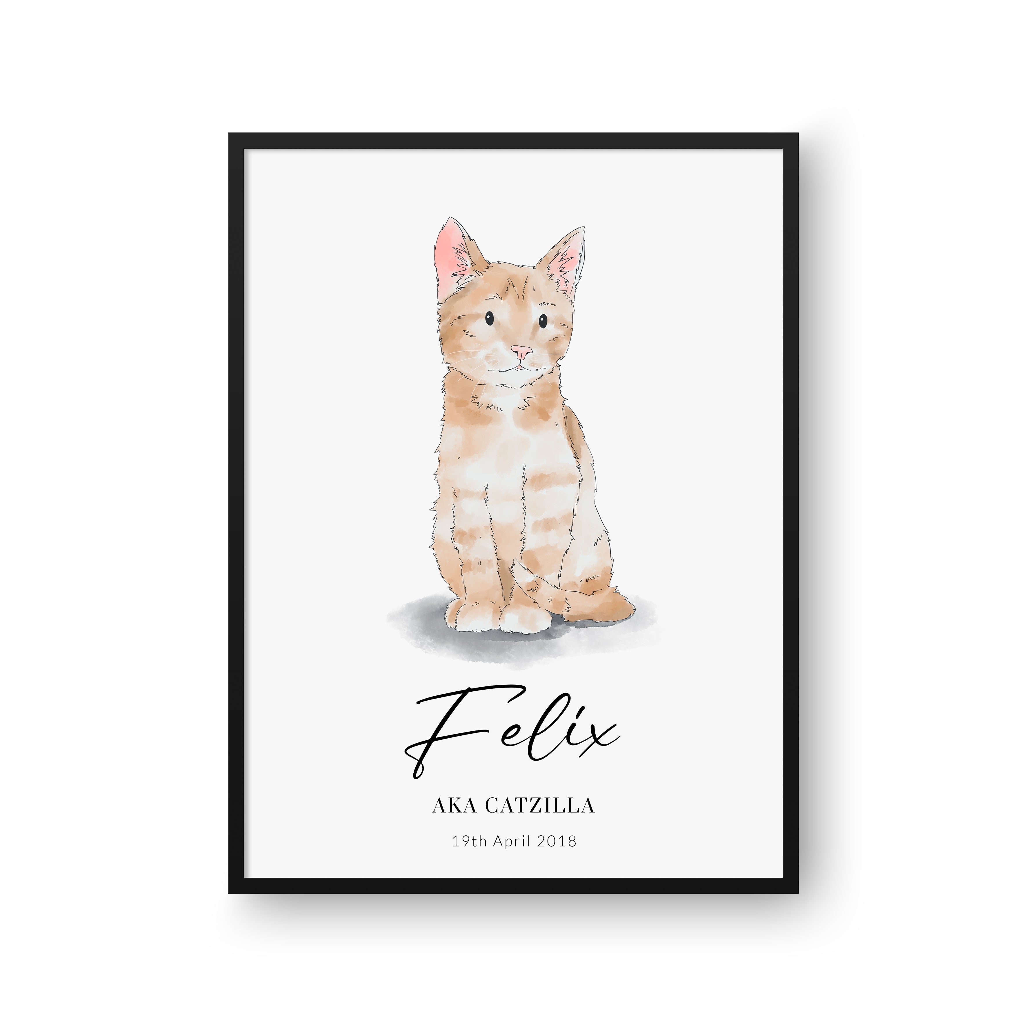 Hand Drawn Pet Portrait - Modern Pet Portrait