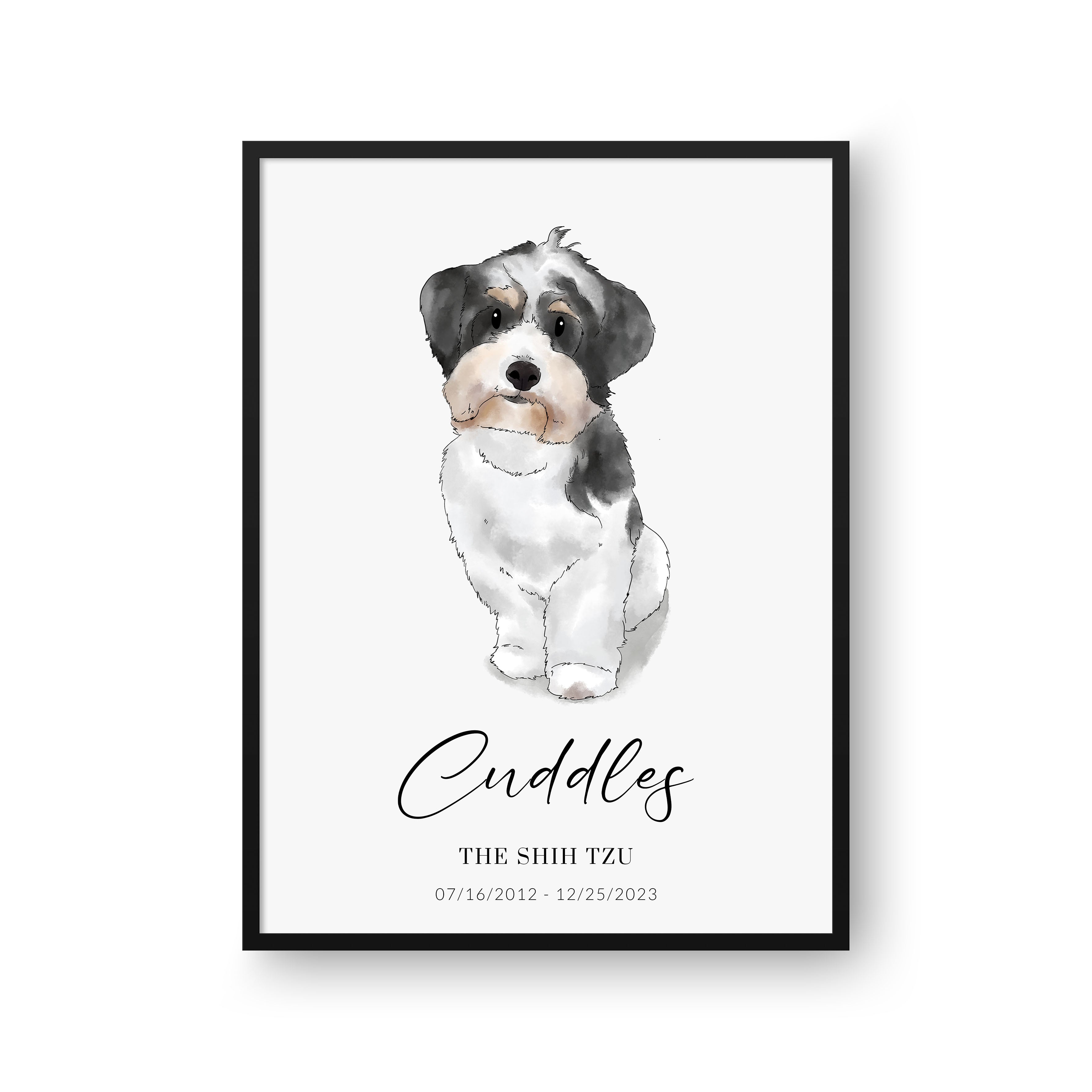 Hand Drawn Pet Portrait - Modern Pet Portrait