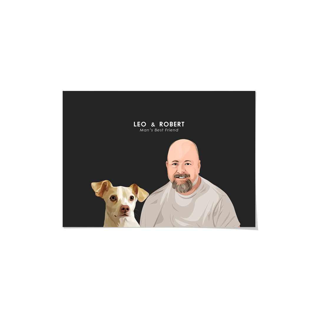 Dad and Pet Together - Modern Pet Owner Portrait