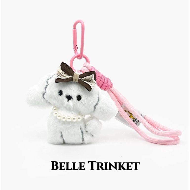 Cute Bichon Frise Plush Toy Bag Charm Couple Backpack Charm High-End Car Keychain