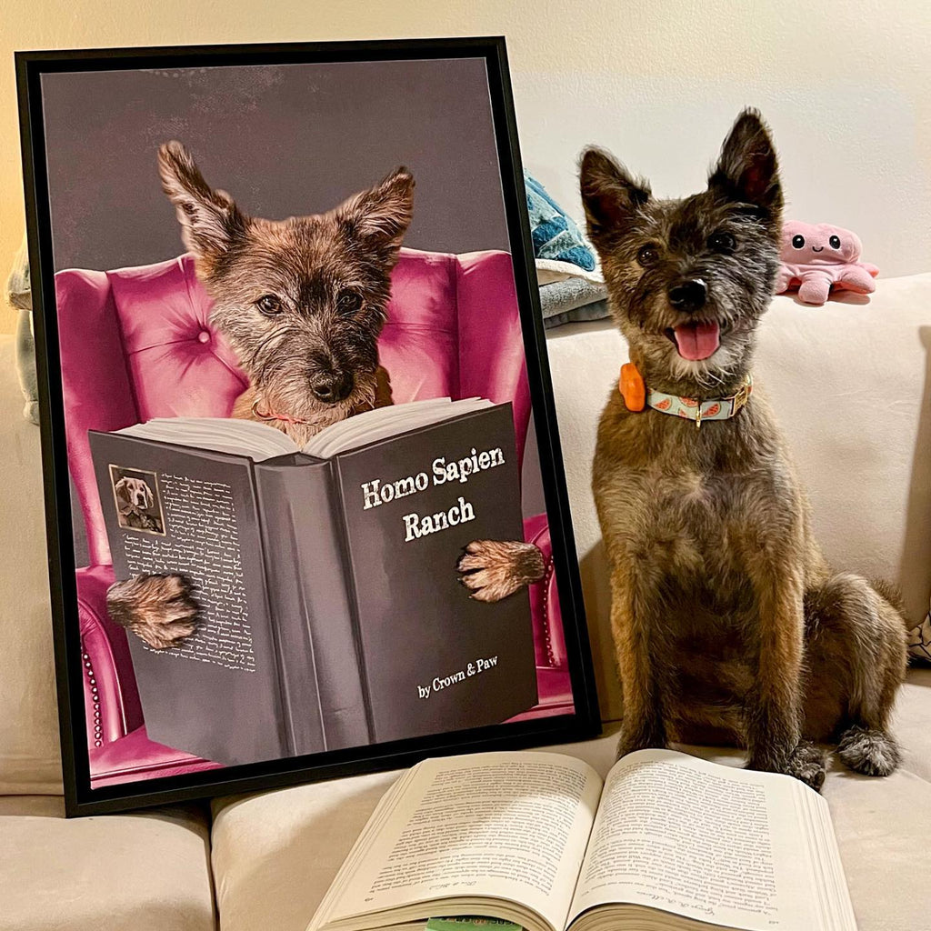 Pet Reading a Book-Custom Pet Poster